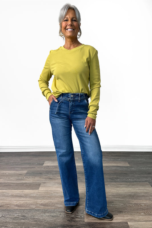 The Astrid from Risen: High-Rise Wide Leg Belted Denim