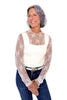 Women's Scalloped Sheer Lace Long Sleeve Top *Final Sale*