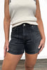 The Lexie by Ava Lane: Mid-Rise Black Denim Shorts