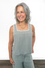 Women's Embroidered Linen Blend Tank Top