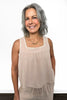 Women's Embroidered Linen Blend Tank Top