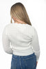 Women's Pointelle Scallop V-Neck Sweater
