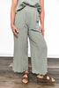Women's Linen Blend Scalloped Hem Pants