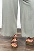 Women's Linen Blend Scalloped Hem Pants