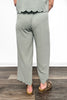 Women's Linen Blend Scalloped Hem Pants