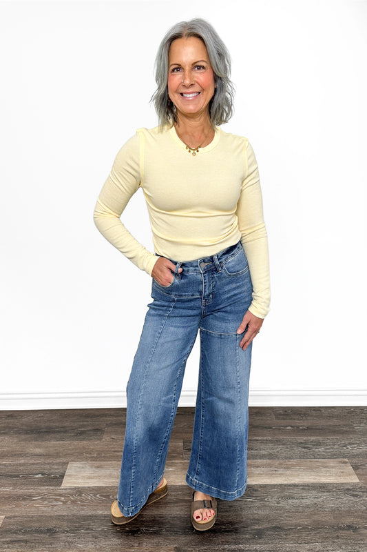 The Scarlet by Ava Lane: *Three Lengths* High-Rise Tummy Control Wide Leg Denim