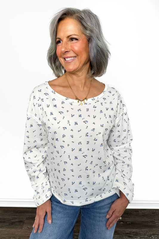 ALB Custom Women's Ditsy Floral Print Long Sleeve Top