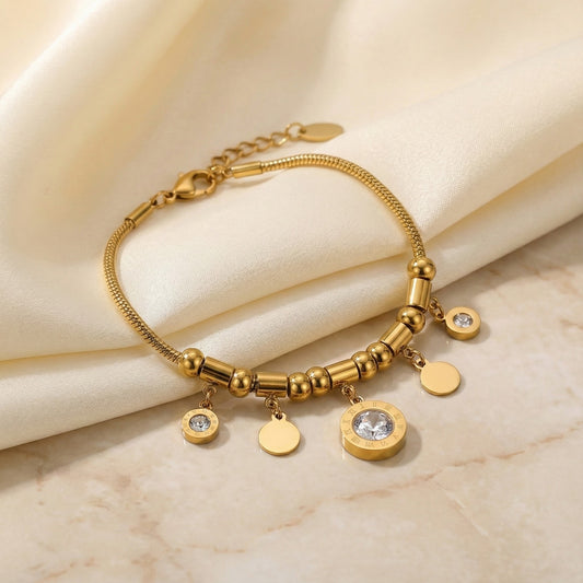 ALB Custom Gold Charmed Bracelet