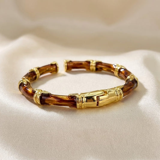 ALB Custom Bamboo-Style Hinged Bangle Bracelet