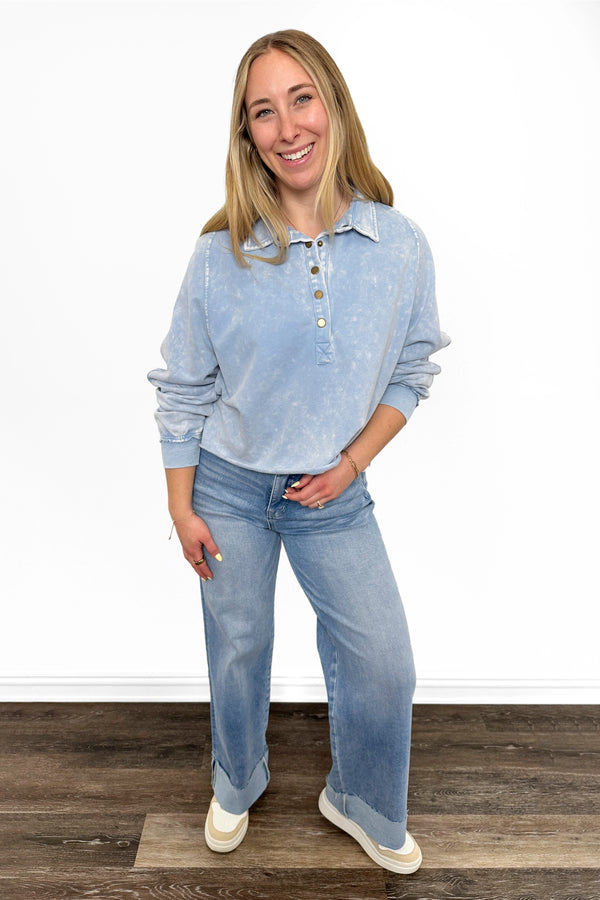 ALB Custom Women's Button Collared Sweatshirt