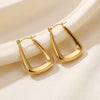 ALB Custom Modern Gold Squared Oval Hoop Earrings *Final Sale*