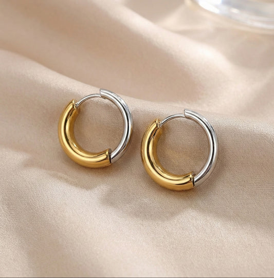 ALB Custom Two-Tone Chunky Hoop Earrings
