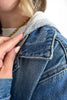 The Misty by Ava Lane Classic Loose Fitted Removable Hood Denim Jacket