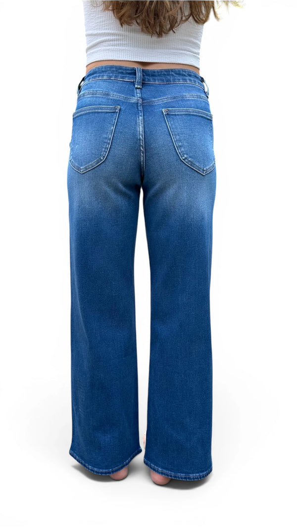 High-Rise Tummy Control Wide Leg Jeans