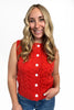 Women's Cable Knit Button Front Sweater Vest by Ava Lane