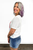 Women's American Flag Short Sleeve Sweater by Ava Lane