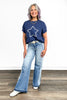 Women's Outlined Star Knit Short Sleeve Sweater by Ava Lane