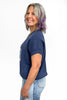 Women's Outlined Star Knit Short Sleeve Sweater by Ava Lane