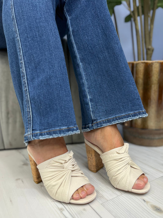 Qupid Alona Women's 4" Cork Heel Mule