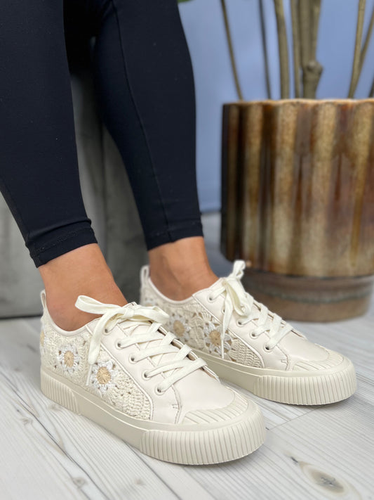 Yellow Box Ginnie Crochet Sneakers