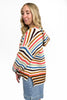 Women's Striped Crochet Hooded Sweater by Ava Lane
