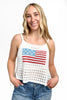 Women's American Flag Open Knit Tank Top by Ava Lane