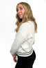 Women's Cable Knit Contrast Trim Crew Neck Sweater by Ava Lane