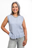 Women's Sleeveless Button Front Ruffle Hem Knit Top by Ava Lane