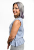 Women's Sleeveless Button Front Ruffle Hem Knit Top by Ava Lane