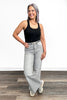 High-Rise Tummy Control Wide Leg Stone Gray Jeans