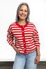Women's Button Front Striped Cardigan by Ava Lane