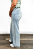 Mid-Rise Tummy Control Retro Wide Leg Jeans