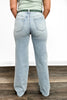 Mid-Rise Tummy Control Retro Wide Leg Jeans