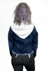 Hooded Raw Hem Denim Jacket