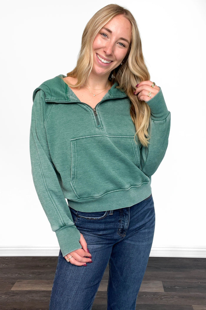 Teal Quarter Zip Hoodie