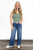 Mid-Rise Tummy Control Vintage Wash Straight Leg Jeans