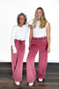 ALB Custom Women's Solid Wine Wide Leg Pants *Two Lengths* *Final Sale*