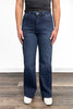High-Rise Tummy Control Vintage Dark Blue Wide Leg Jeans