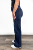 High-Rise Tummy Control Vintage Dark Blue Wide Leg Jeans