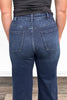 High-Rise Tummy Control Vintage Dark Blue Wide Leg Jeans