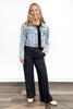 Stone Washed Cropped Denim Jacket