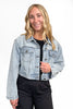 Stone Washed Cropped Denim Jacket