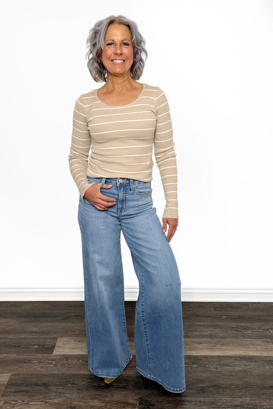 The Ingrid from Lovervet: High-Rise Palazzo Denim