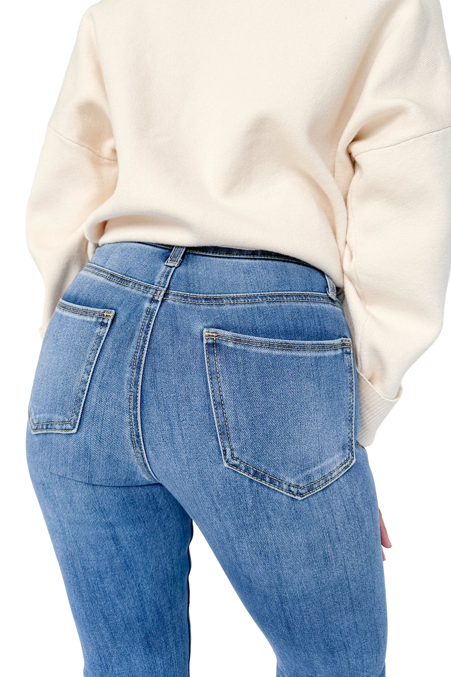 Haven Tummy Control Saige Denim Straight Jeans (Silver Grey)
