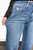 The Leanne from Lovervet: High-Rise A Line Wide Leg Cuffed Denim *Final Sale*