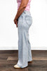 The Bristol Mid-Rise Tummy Control Wide Leg Striped Jeans