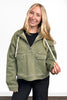 The Tate Long Sleeve Hooded Denim Jacket - Green *FINAL SALE*