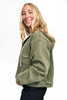 The Tate Long Sleeve Hooded Denim Jacket - Green *FINAL SALE*