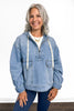 The Tate Long Sleeve Hooded Denim Jacket - Light Blue