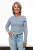ALB Custom Women's Modern Ribbed Stripe Long Sleeve Top